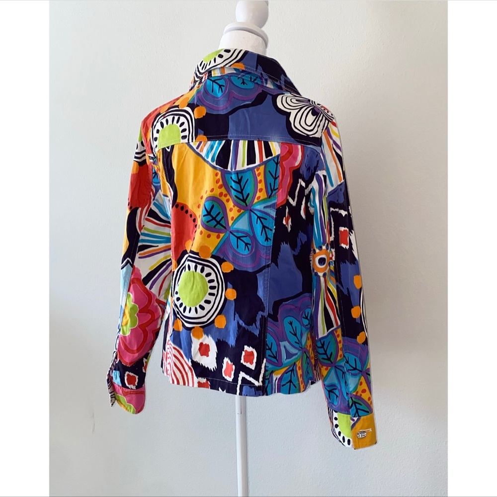 Vintage Abstract Colorful Fun Button-up Jacket. Size Large - Picture 5 of 5